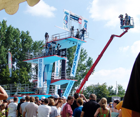 Arschbombe Location mit Sprungturm